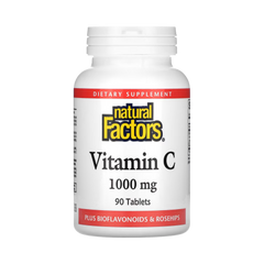 Natural Factors, Vitamin C, Plus Bioflavonoids & Rosehips, 1,000 Mg, 90 Tablets