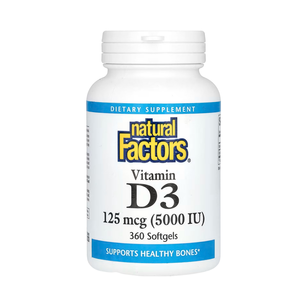 Natural Factors, Vitamin D3, 125 mcg (5,000 IU), 360 Softgels