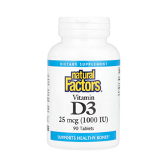 Natural Factors, Vitamin D3, 25 mcg (1,000 IU), 90 Tablets