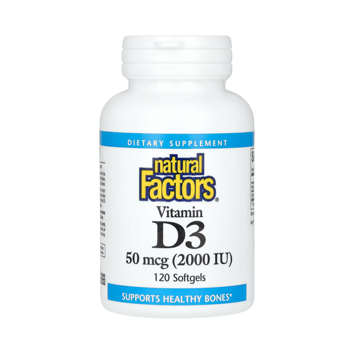 Natural Factors, Vitamin D3, 50 mcg (2,000 IU), 120 Softgels