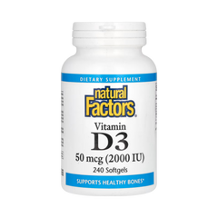 Natural Factors, Vitamin D3, 50 mcg (2,000 IU), 240 Softgels