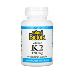 Natural Factors, Vitamin K2, 120 mcg, 60 Vegetarian Capsules