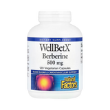 Natural Factors, WellBetX, Berberine, 500 Mg, 120 Vegetarian Capsules