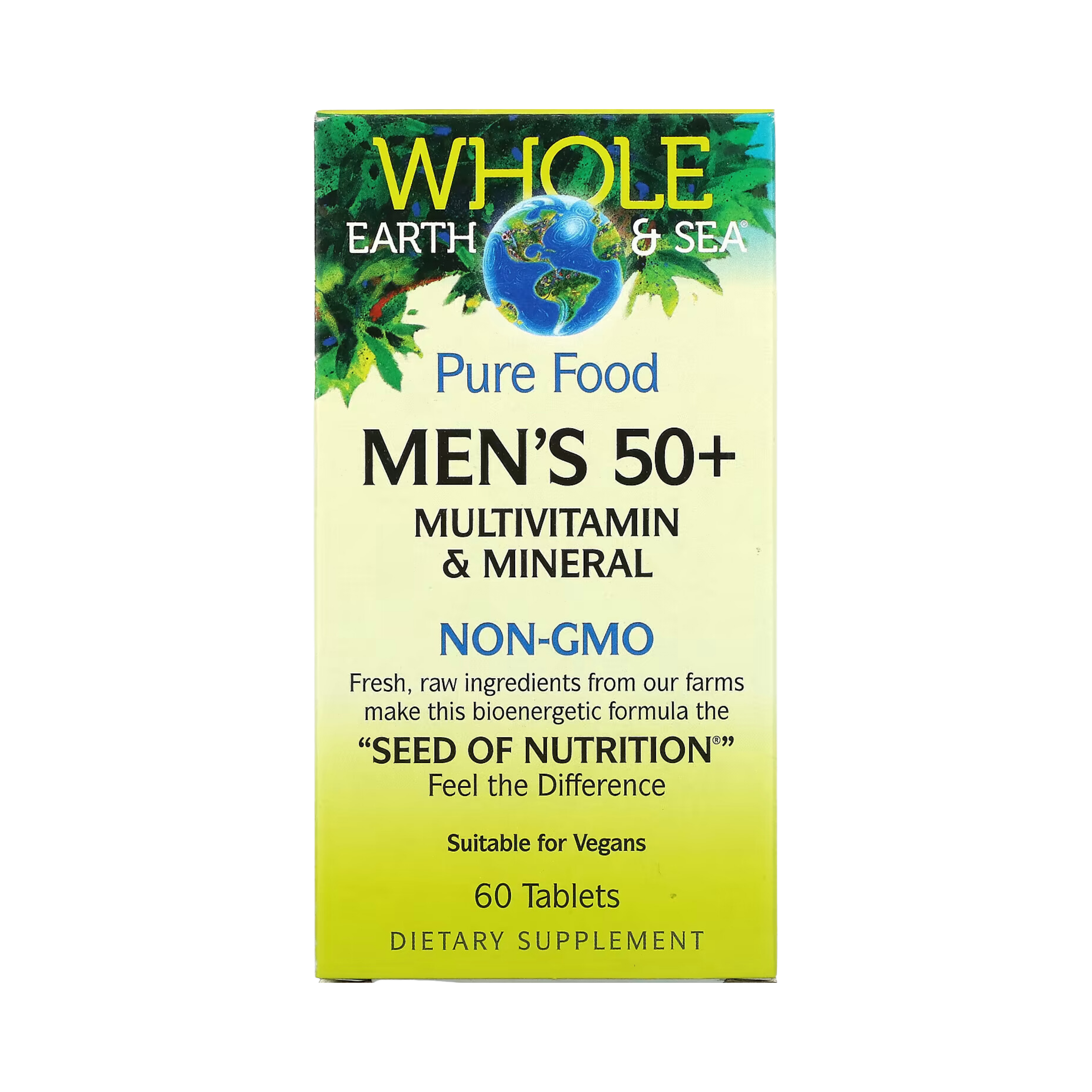 Natural Factors, Whole Earth & Sea, Men's 50+ Multivitamin & Mineral, 60 Tablets