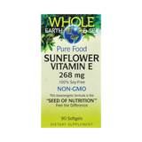 Natural Factors, Whole Earth & Sea, Pure Food, Sunflower Vitamin E, 268 Mg, 90 Softgels