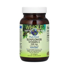 Natural Factors, Whole Earth & Sea, Pure Food, Sunflower Vitamin E, 268 Mg, 90 Softgels