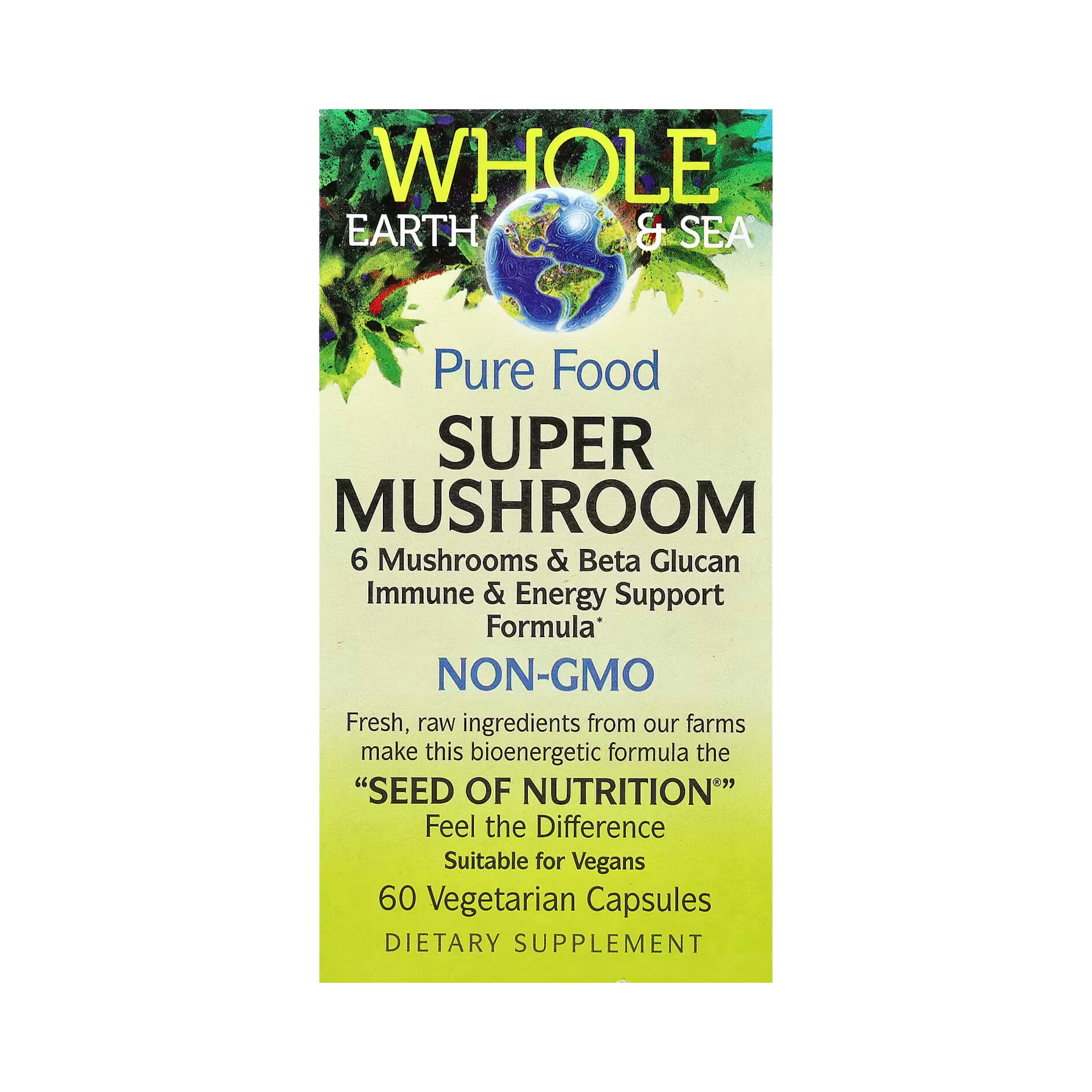 Natural Factors, Whole Earth & Sea, Super Mushroom, 60 Vegetarian Capsules