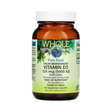 Natural Factors, Whole Earth & Sea, Vegan Bioenhanced Vitamin D3, 5,000 IU, 60 Vegetarian Capsules