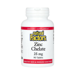 Natural Factors, Zinc Chelate, 25 Mg, 90 Tablets