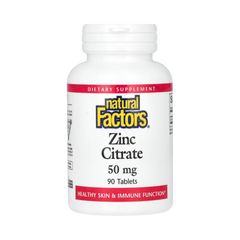 Natural Factors, Zinc Citrate, 50 Mg, 90 Tablets