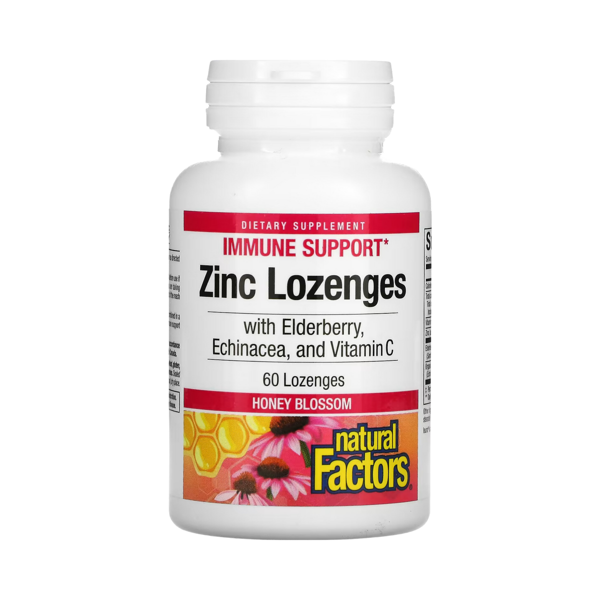 Natural Factors, Zinc Lonzenges, With Elderberry, Echinacea & Vitamin C, Honey Blossom, 60 Lozenges