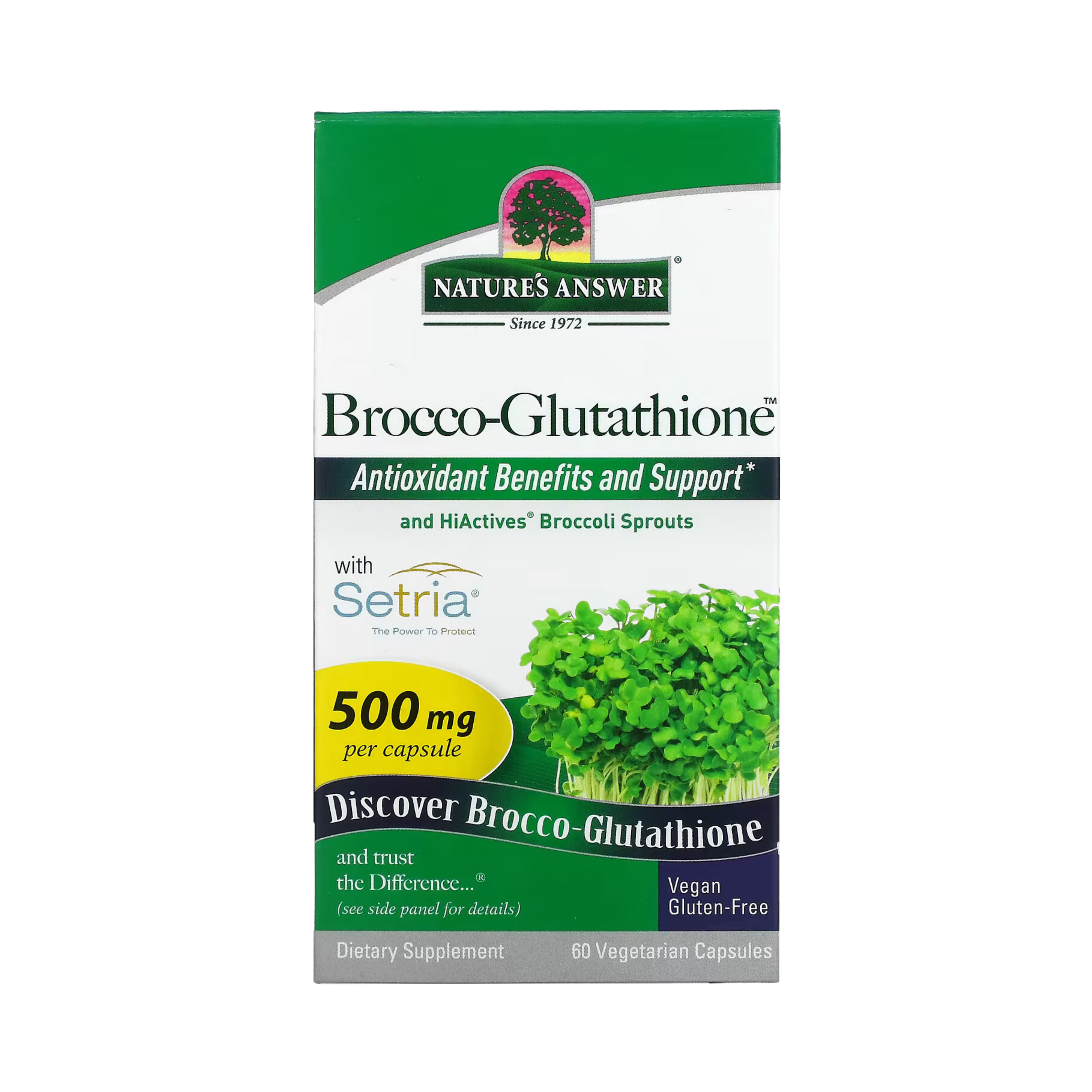 Nature's Answer - Brocco-Glutathione, 500 mg, 60 Vegetarian Capsules