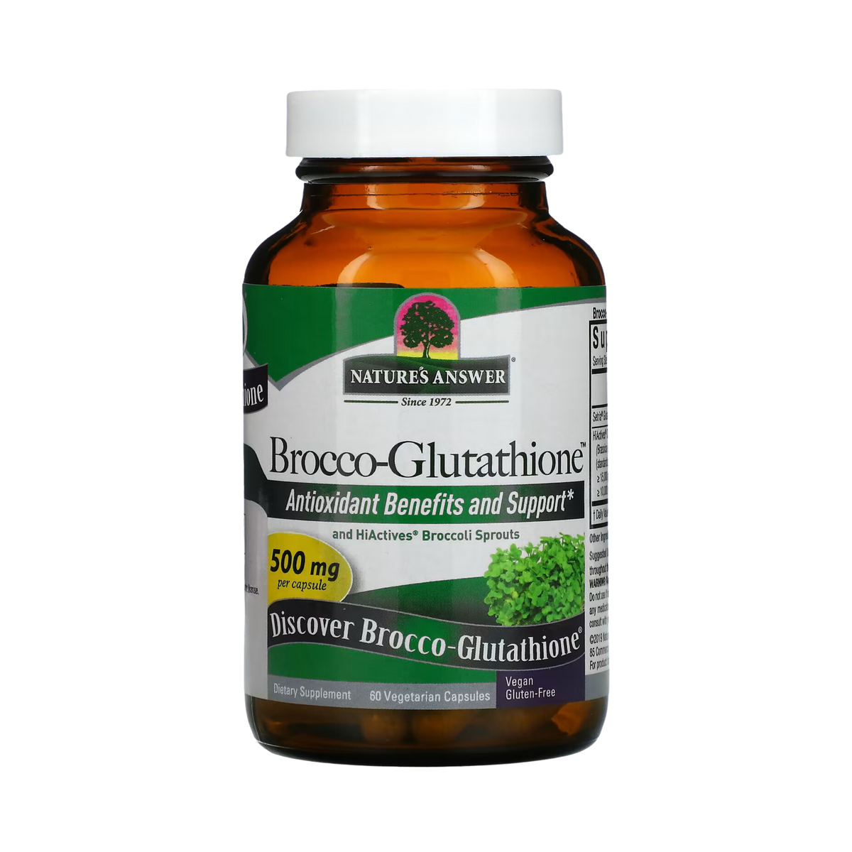 Nature's Answer - Brocco-Glutathione, 500 mg, 60 Vegetarian Capsules