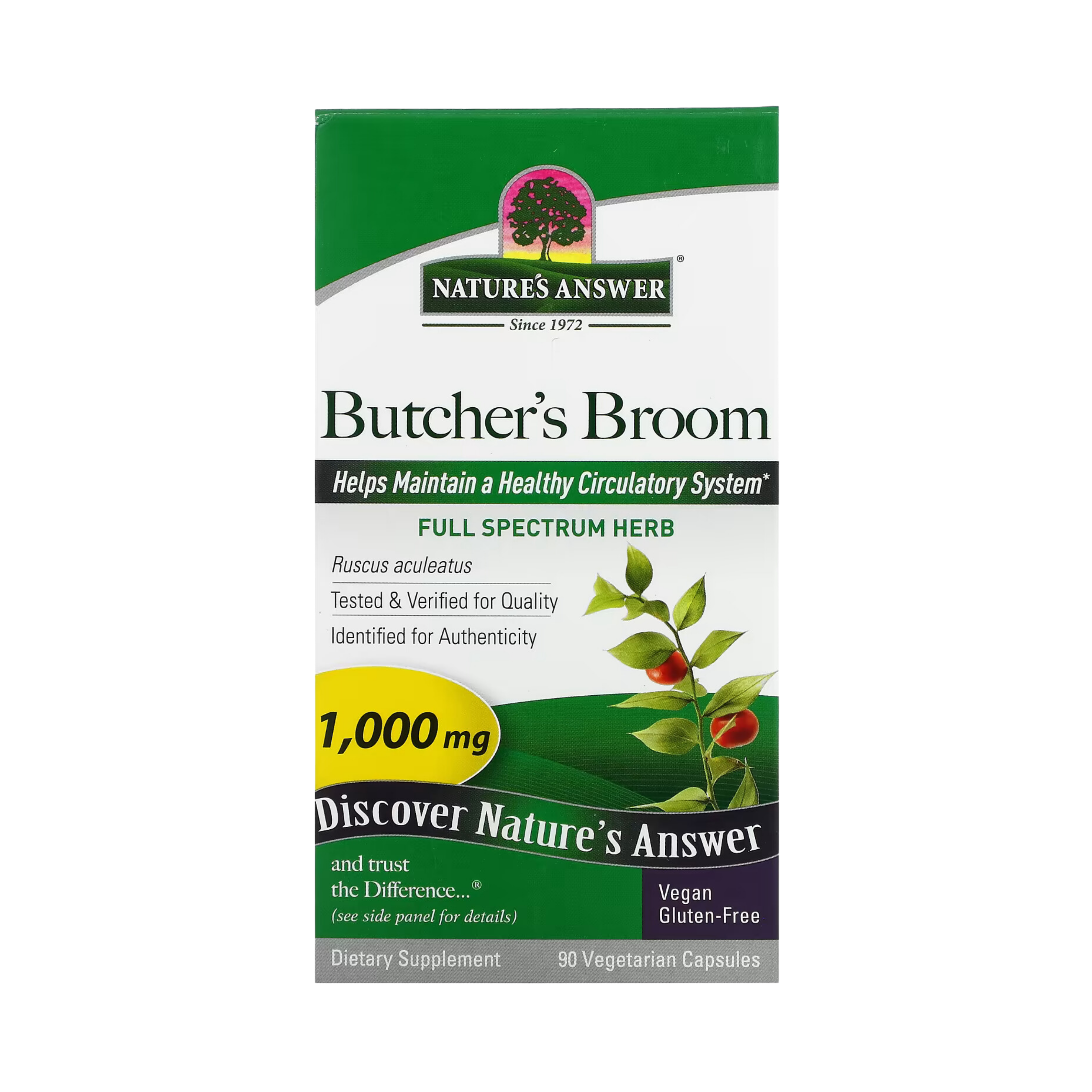 Nature’s Answer - Butchers Broom Root, 90 Capsules