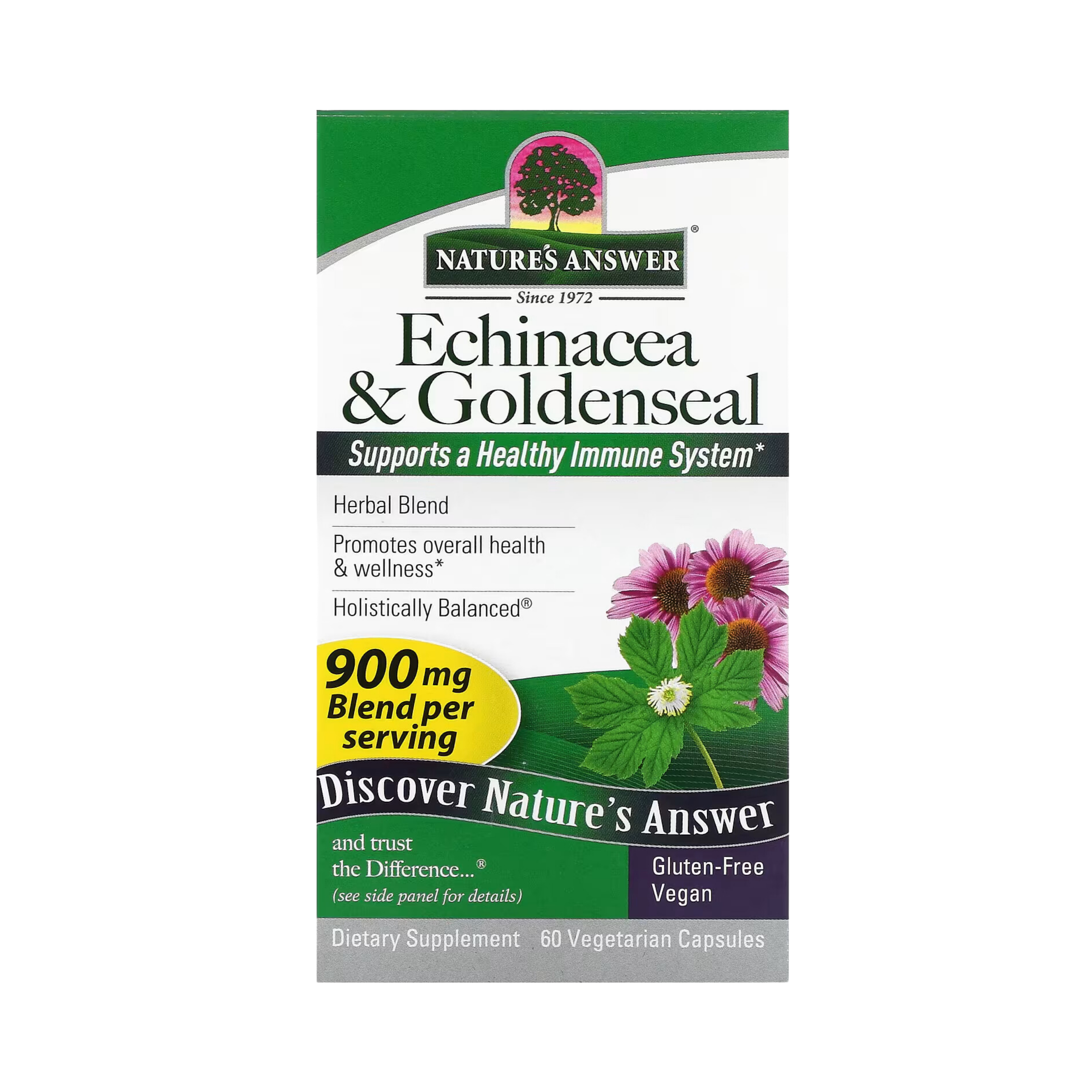 Nature's Answer - Echinacea & Goldenseal, 60 Vegetarian Capsules