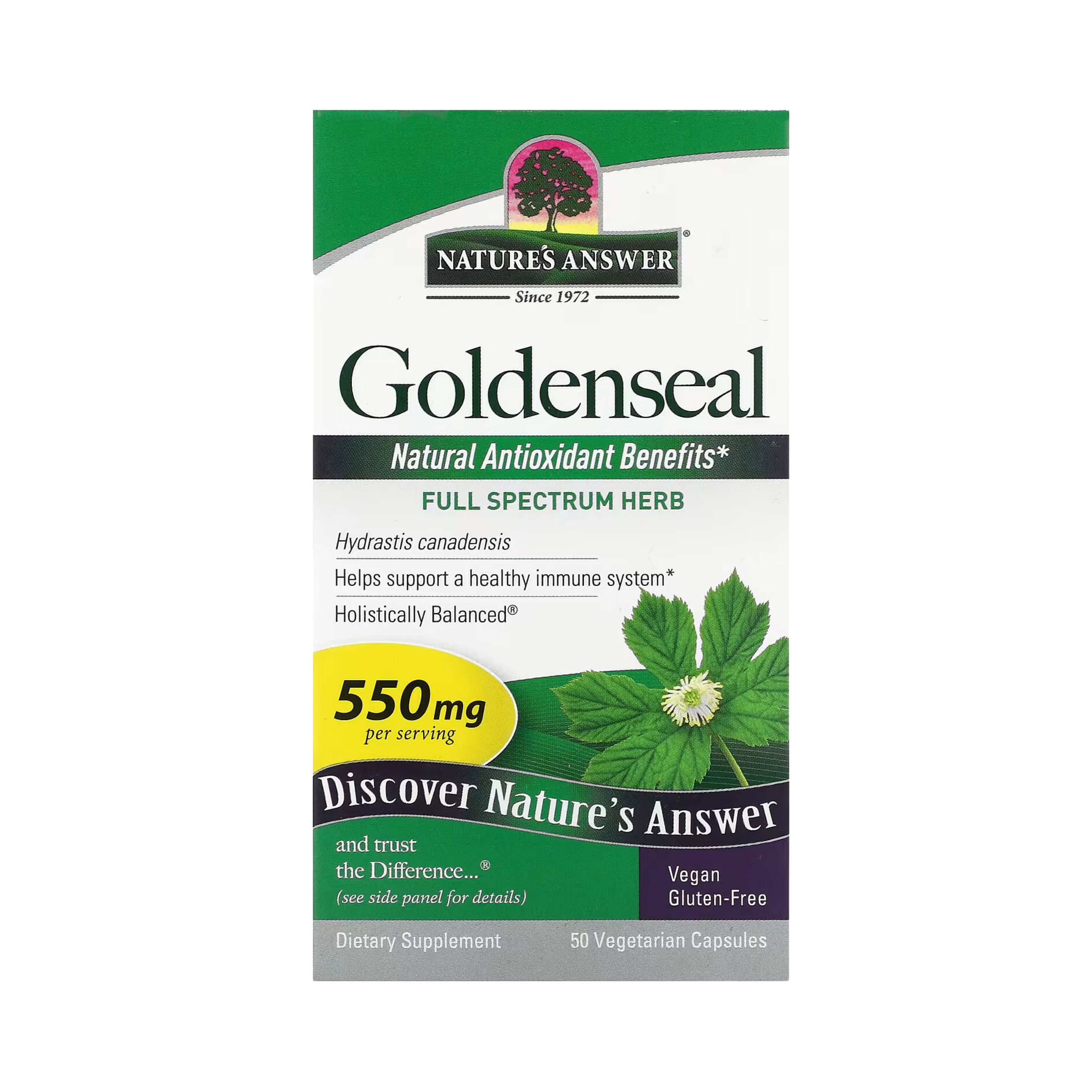 Nature's Answer - Goldenseal Root, 50 Vegetarian Capsules