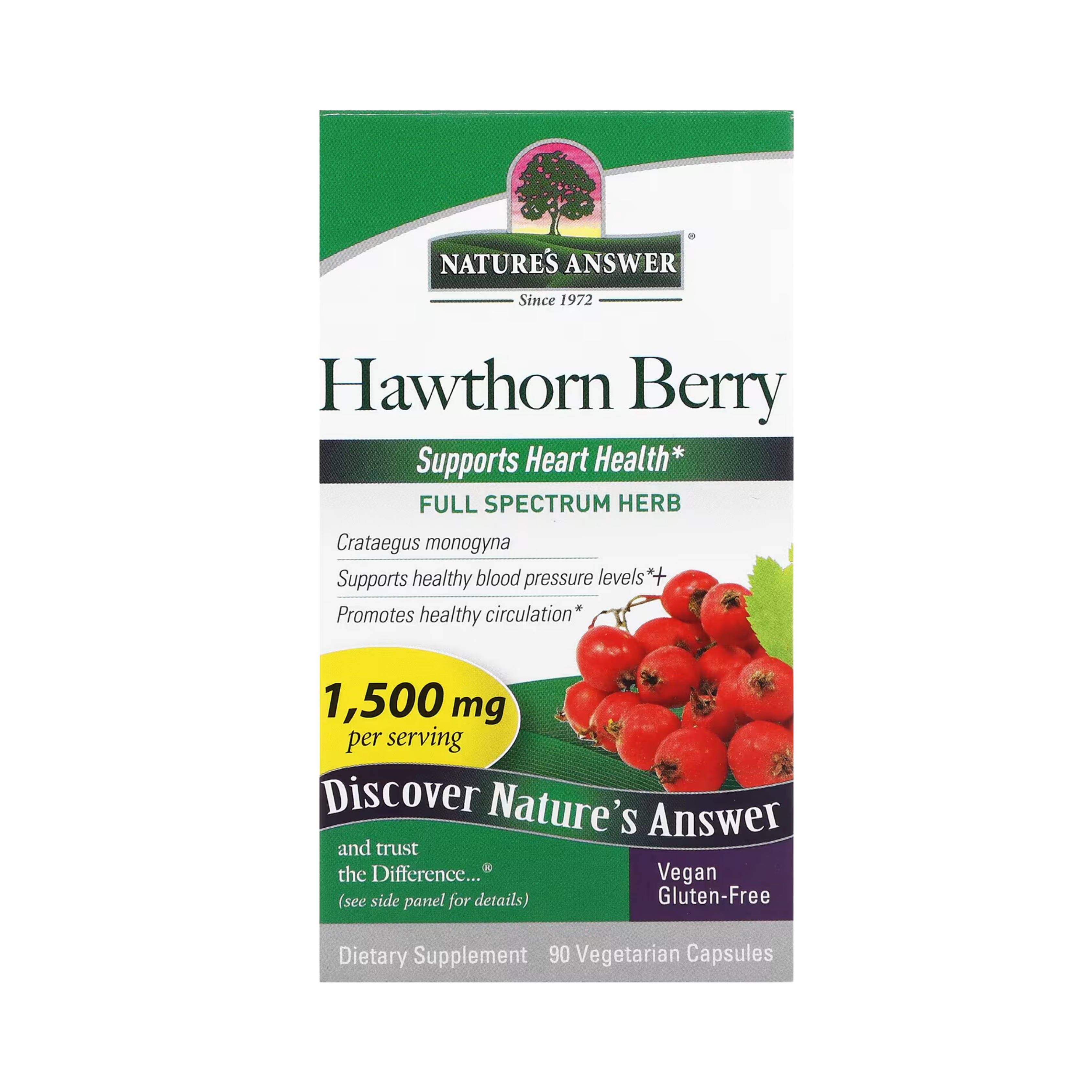 Nature's Answer - Hawthorn Berry, 90 Vegetarian Capsules