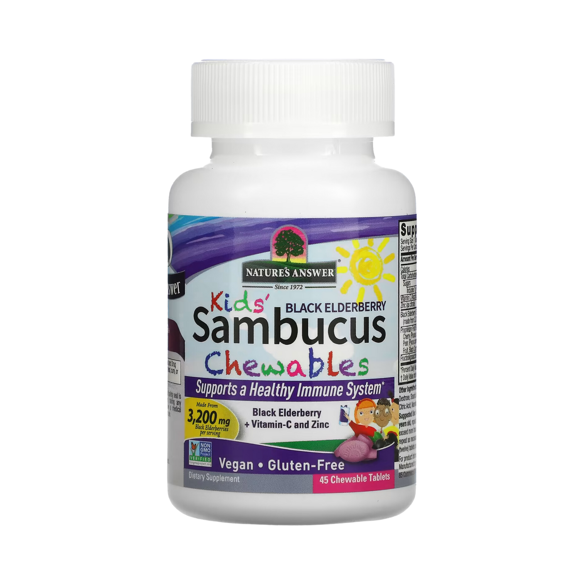 Nature's Answer - Kid's Sambucus Chewables, Black Elderberry, 45 Chewable Tablets