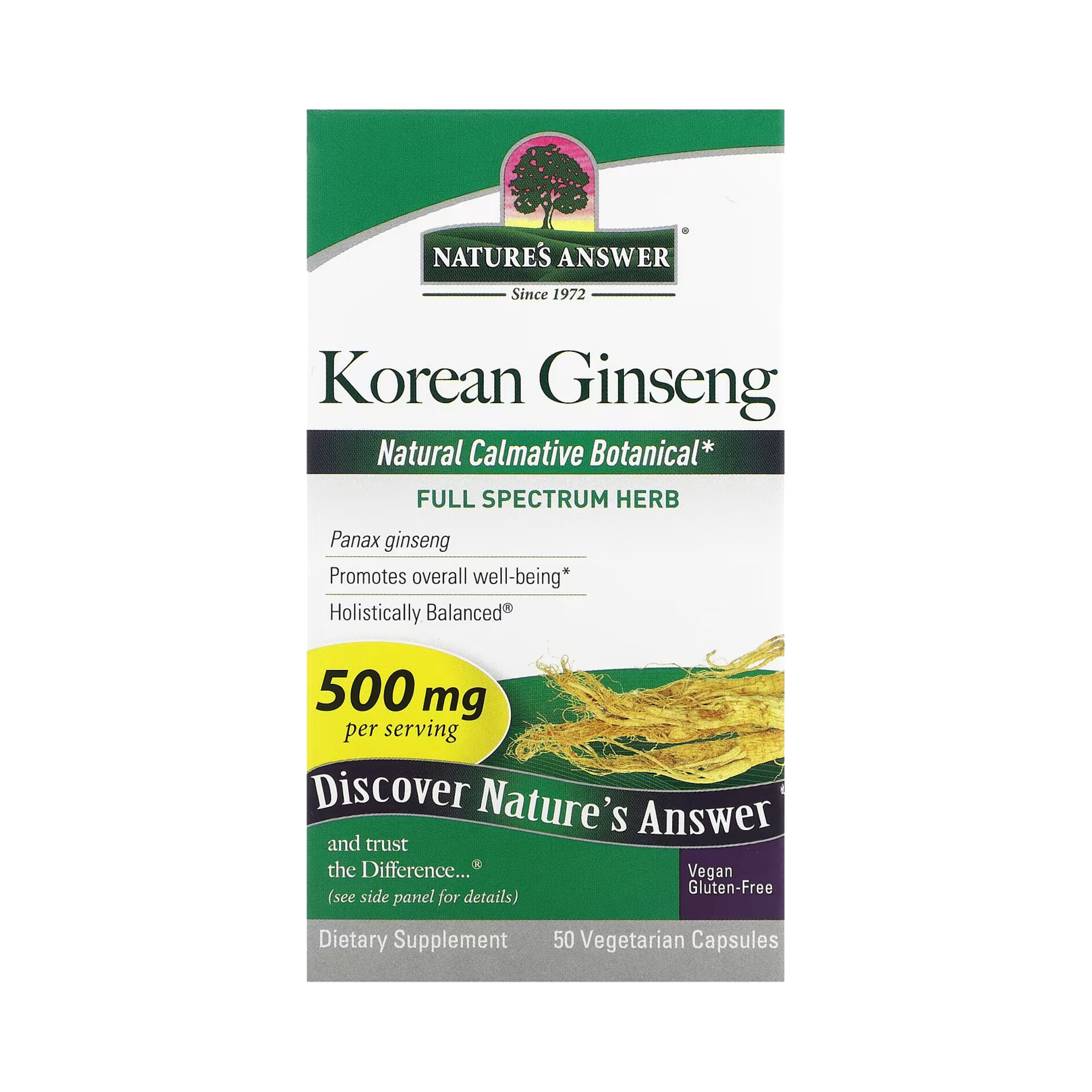 Nature’s Answer - Korean Ginseng Root, 50 Capsules