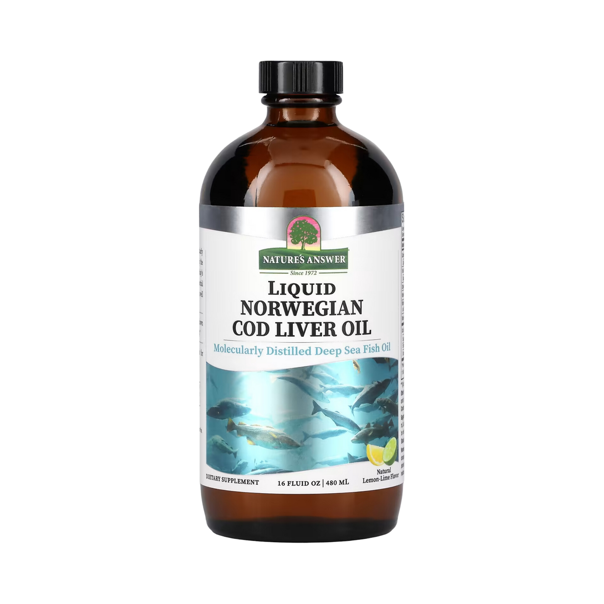 Nature’s Answer - Liquid Norwegian Cod Liver Oil Lemon Lime, 16 Oz