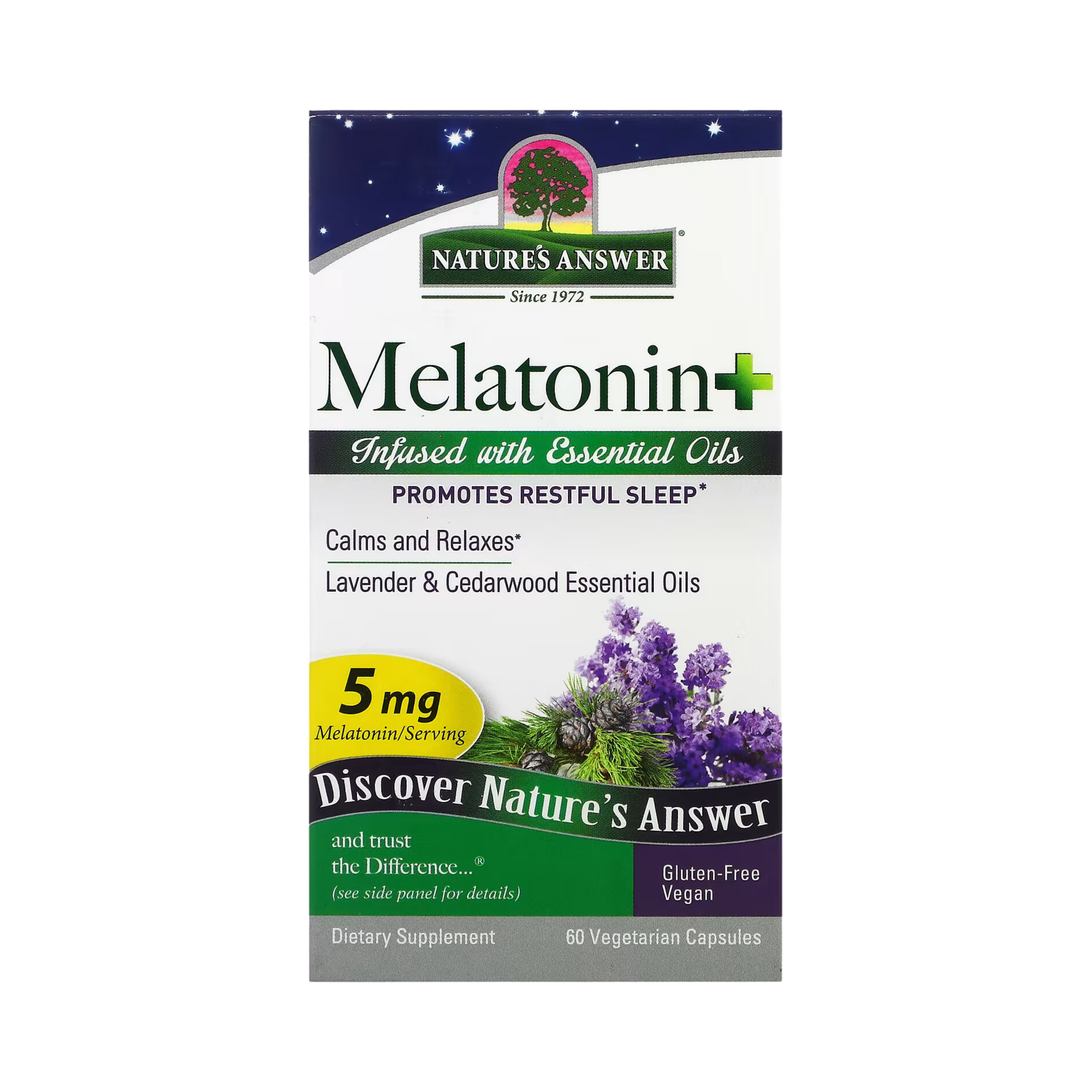 Nature's Answer -  Melatonin+, 5 mg, 60 Vegetarian Capsules