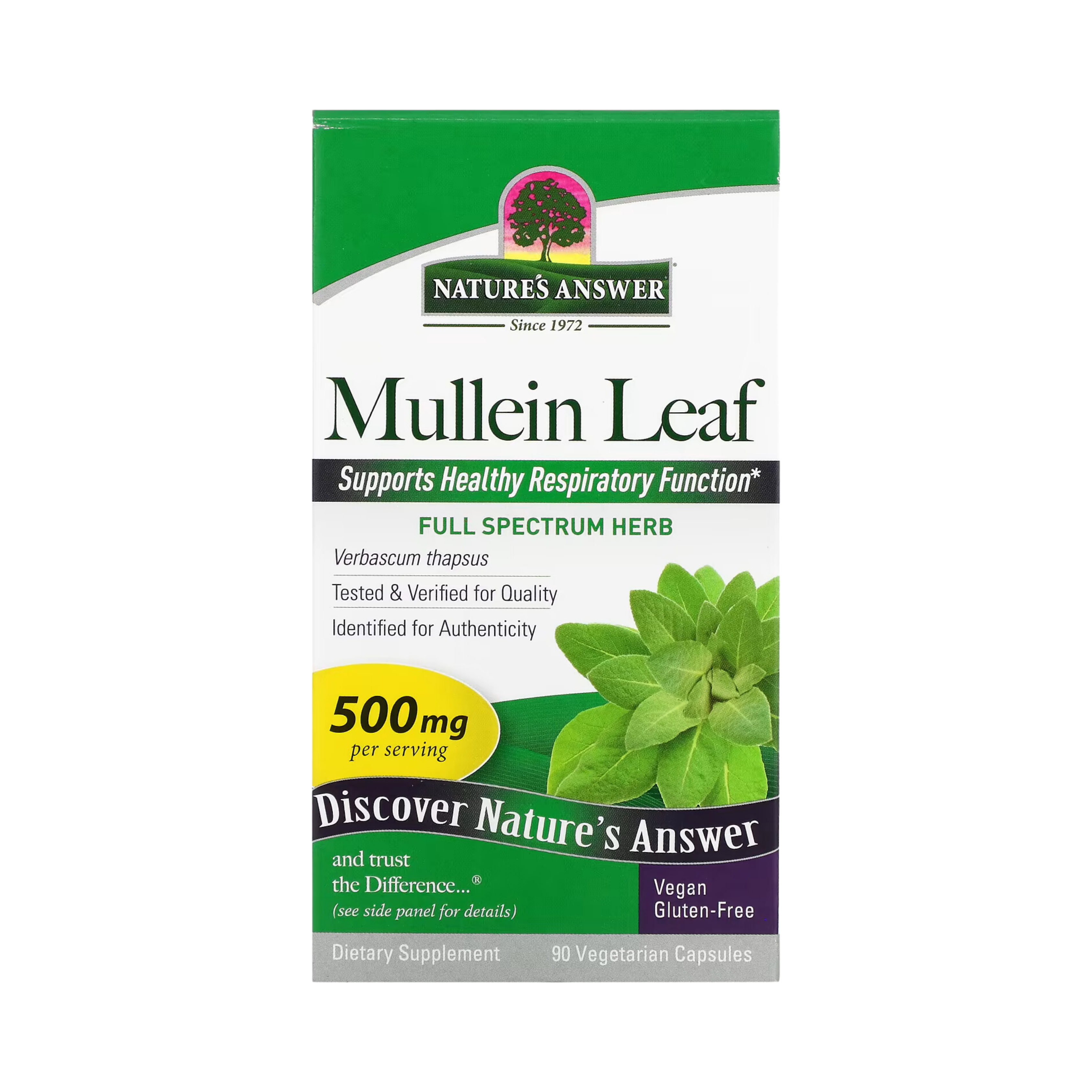 Nature’s Answer - Mullein Leaf, 90 Capsules