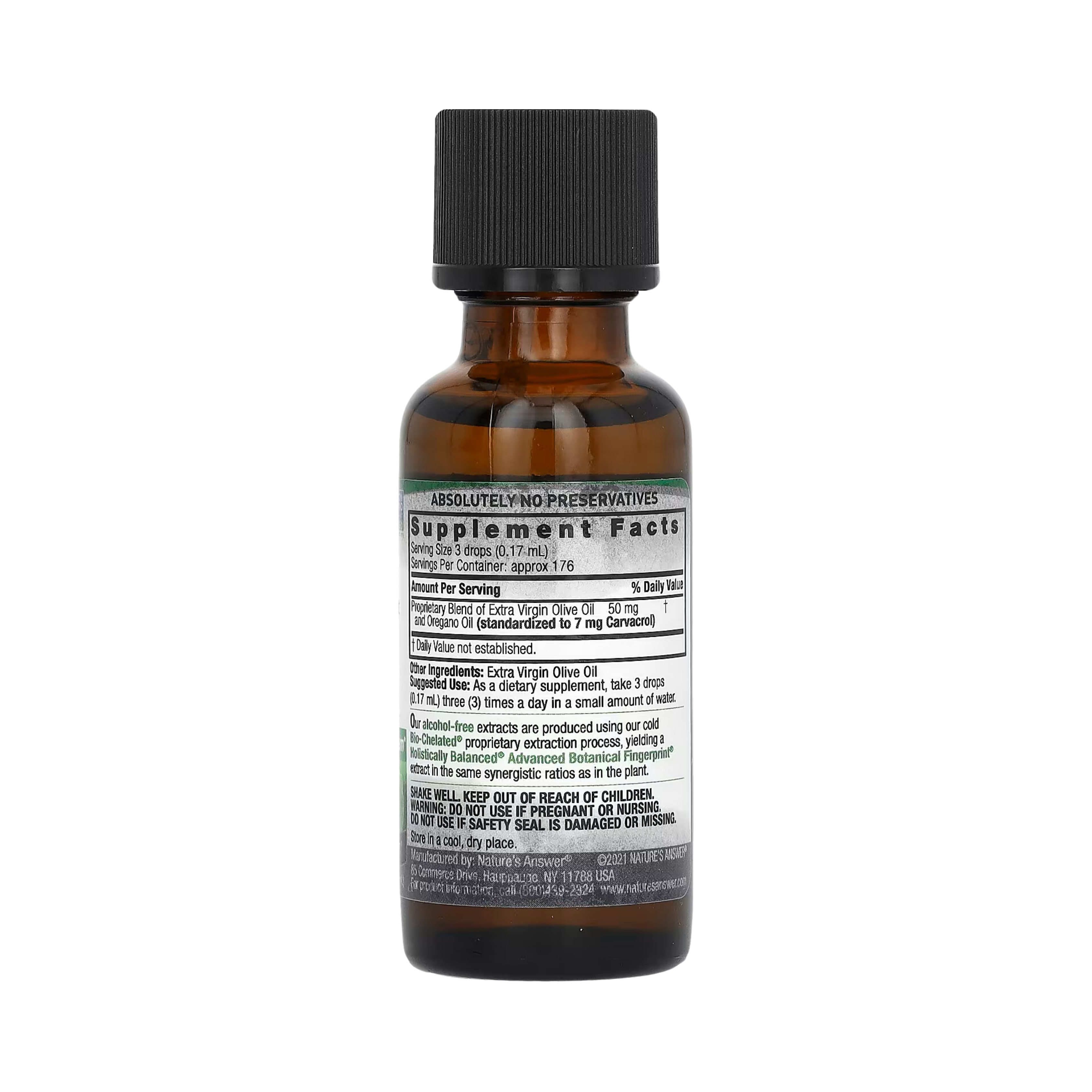 Nature's Answer - Oil of Oregano Leaf, Alcohol-Free, 1 OZ