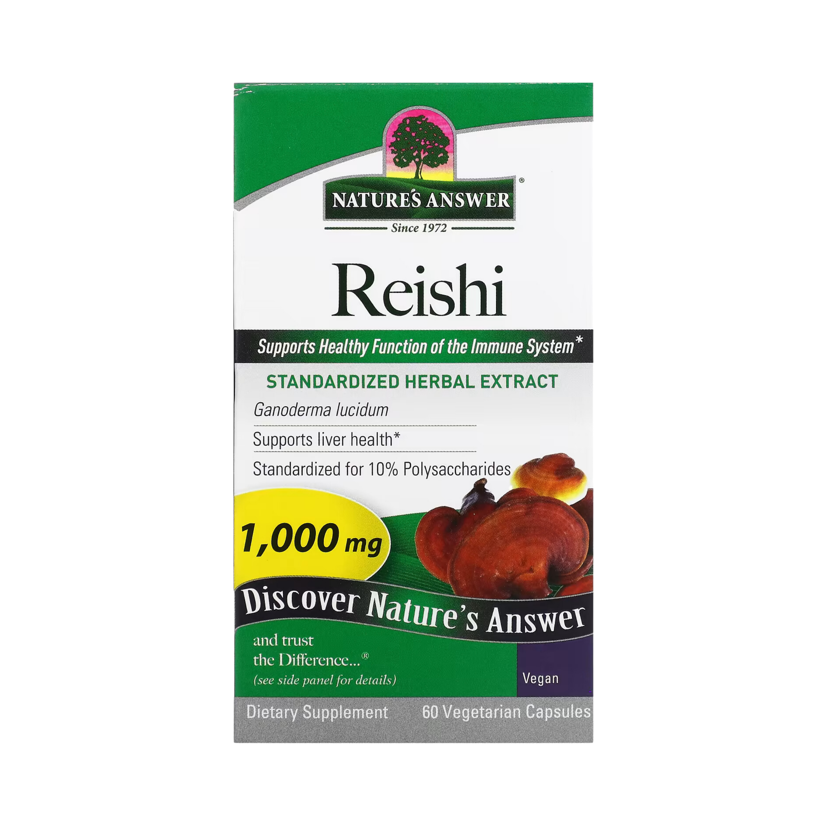 Nature's Answer - Reishi, 60 Vegetarian Capsules