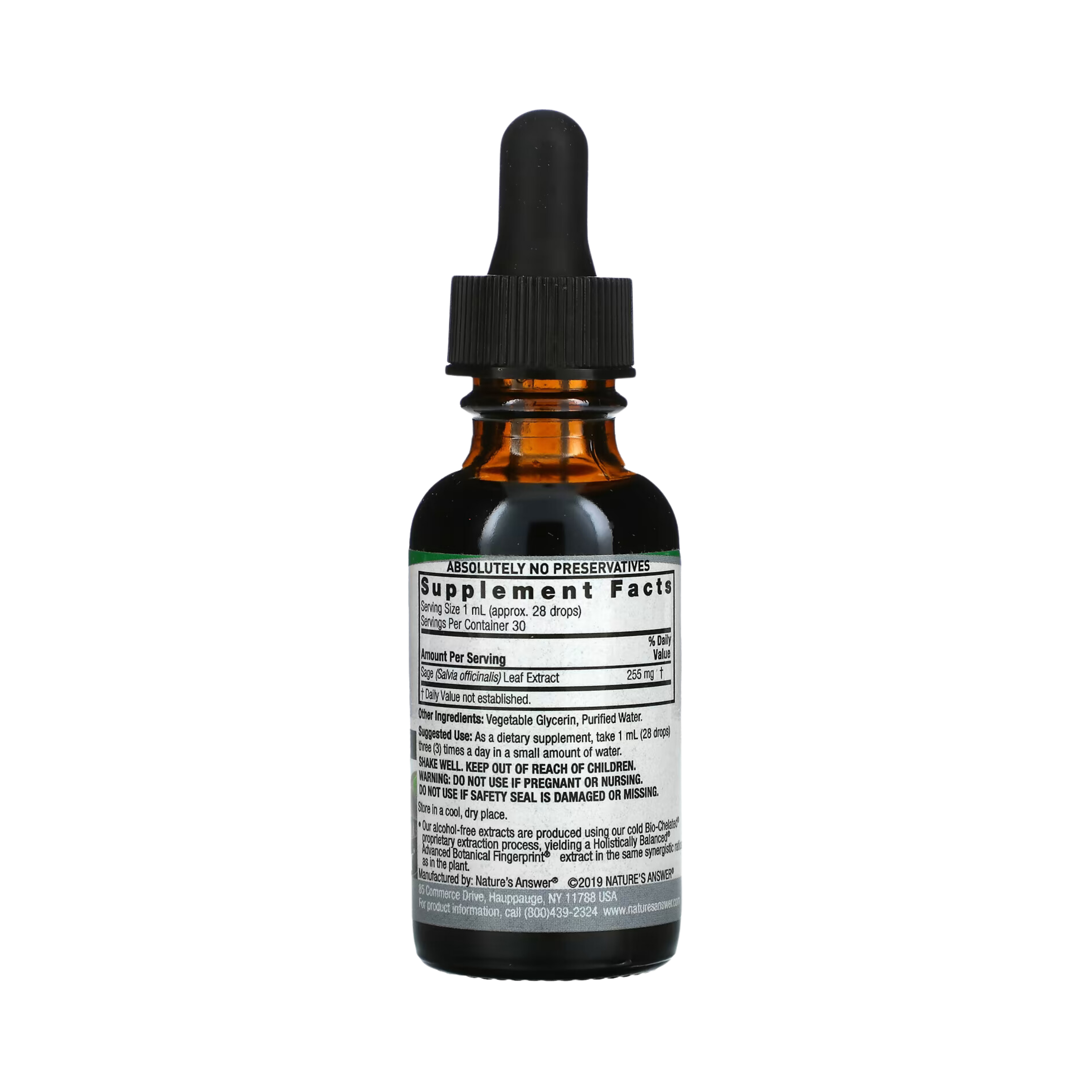 Nature’s Answer - Sage Leaf Extract, Alcohol Free 1 Oz