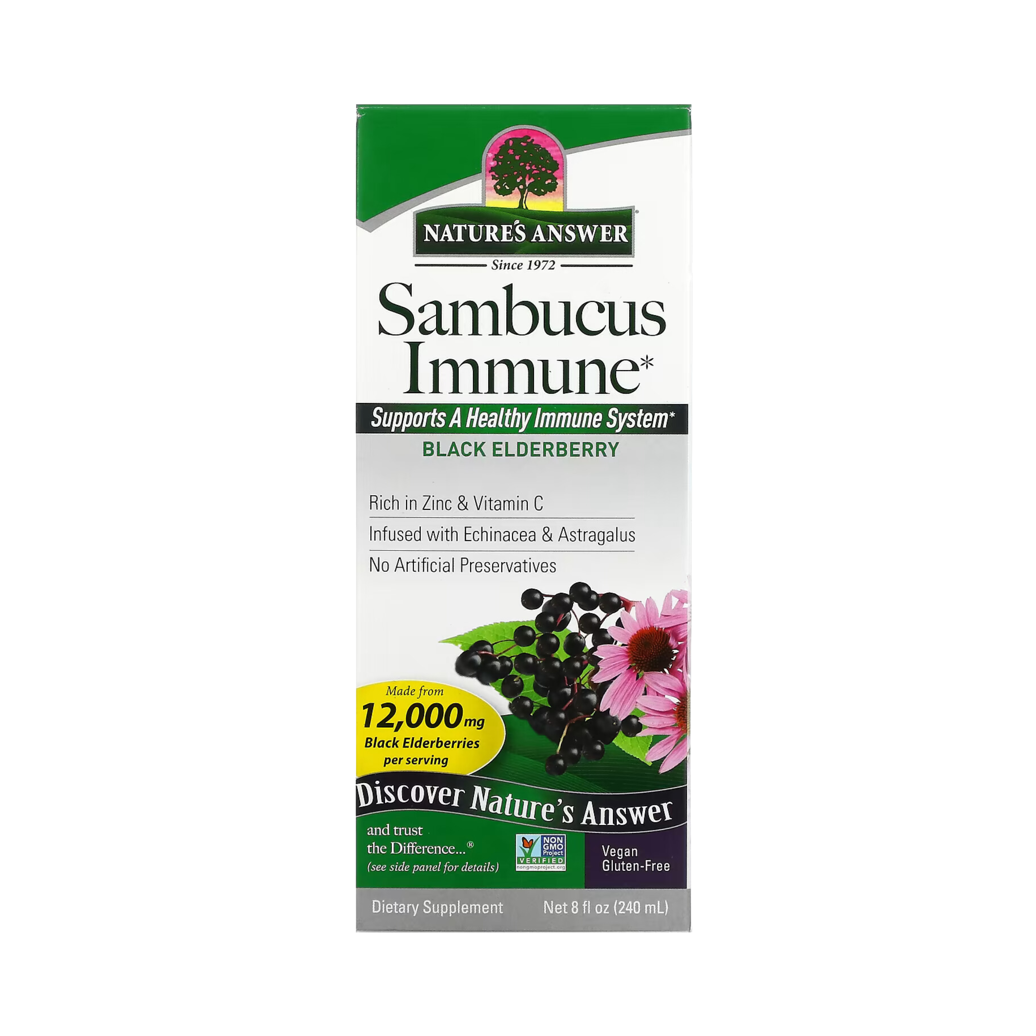 Nature's Answer - Sambucus Immune, Black Elderberry, 8 Oz