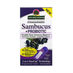 Nature's Answer - Sambucus + Probiotic, 60 Vegan DuoCap Capsules