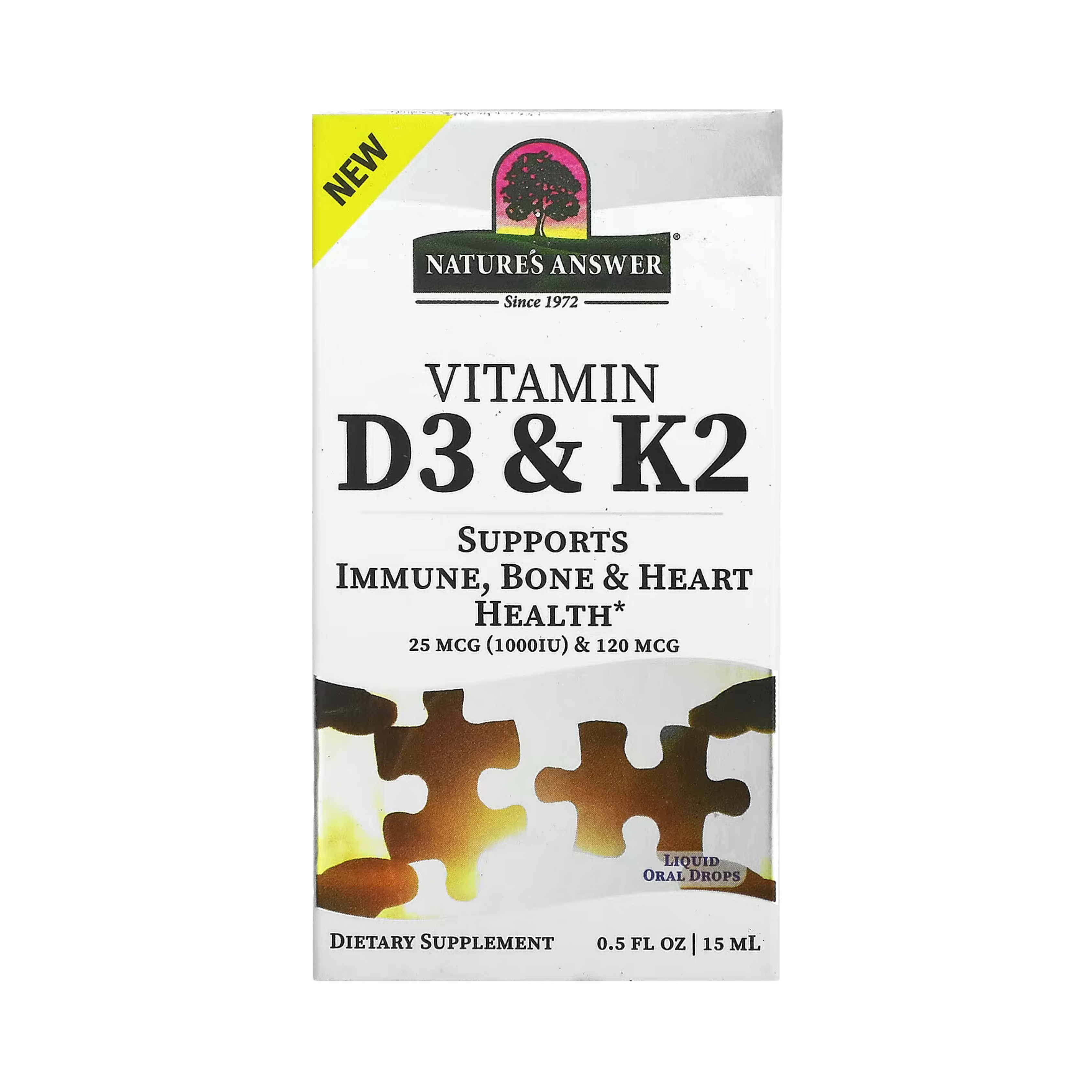 Nature's Answer - Vitamin D3 & K2, 0.5 OZ