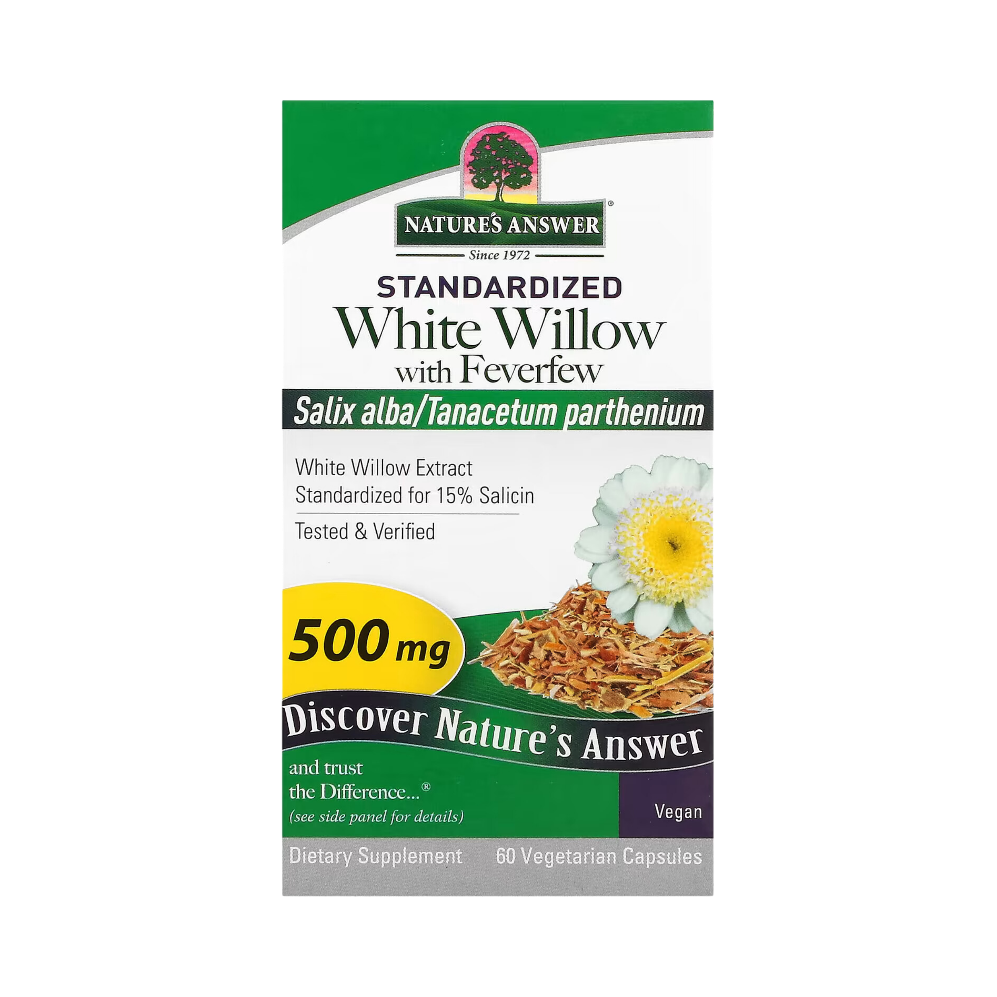 Nature’s Answer - White Willow With Feverfew, 60 Capsules