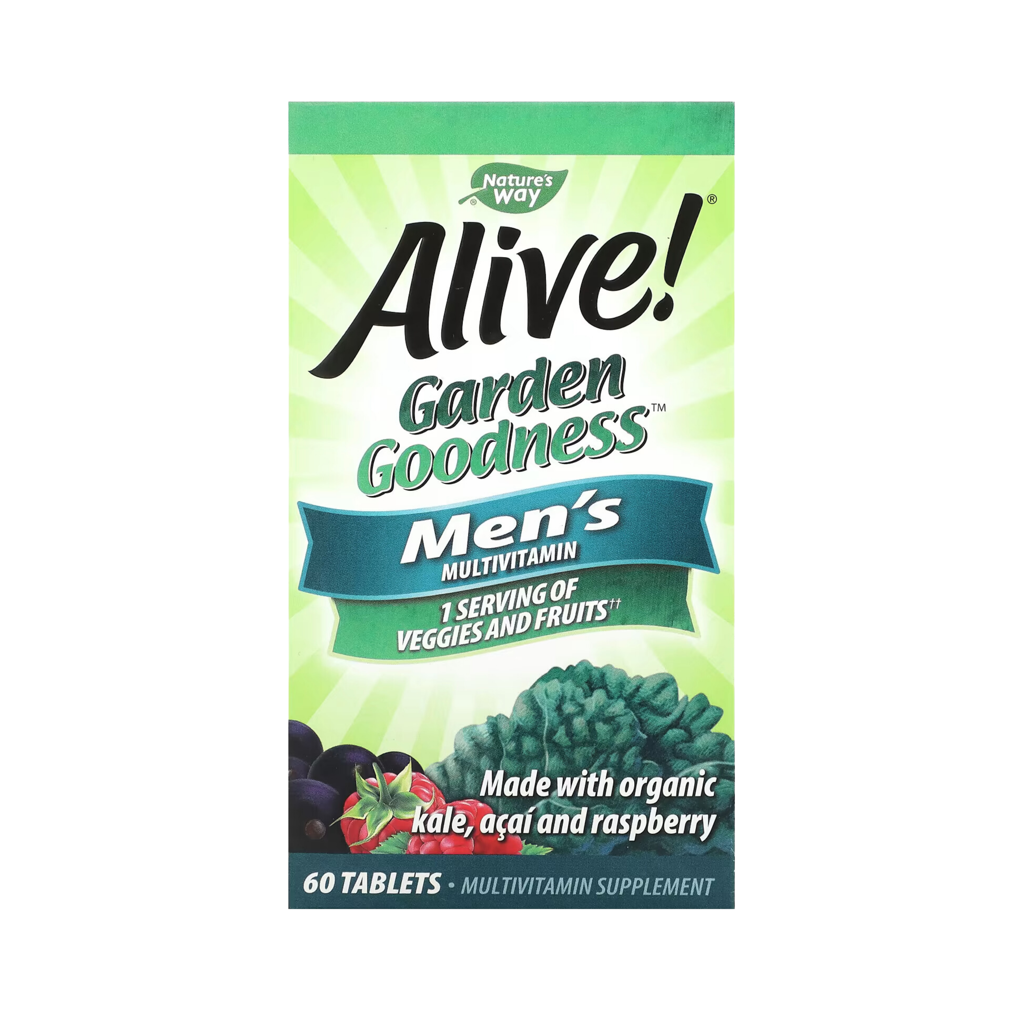 Nature's Way, Alive! Garden Goodness Men's Multivitamin, 60 Tablets