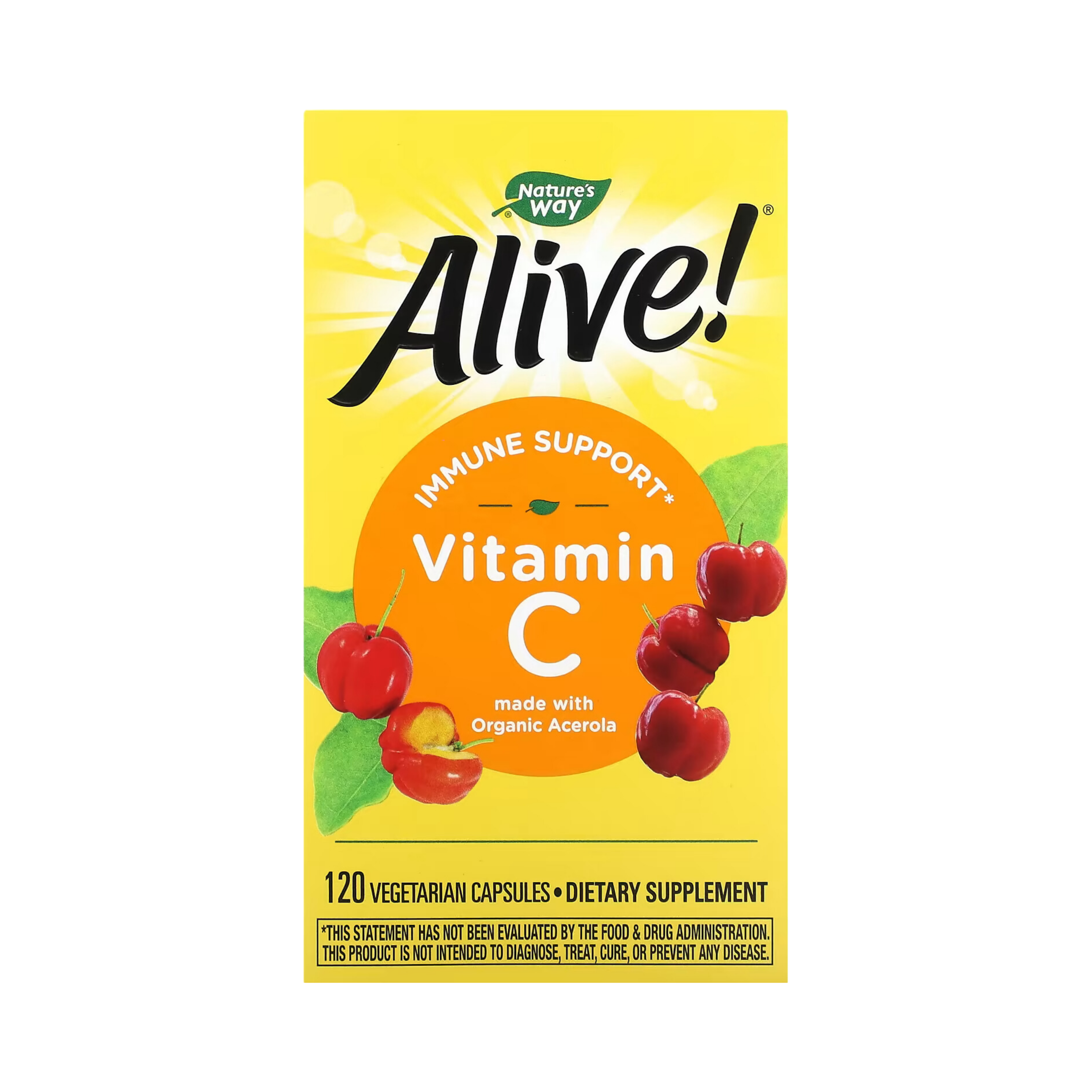 Nature's Way, Alive! Vitamin C, 120 Capsules