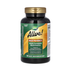 Nature's Way, Alive! Max3 Potency Multivitamin, No Iron, 180 Capsules