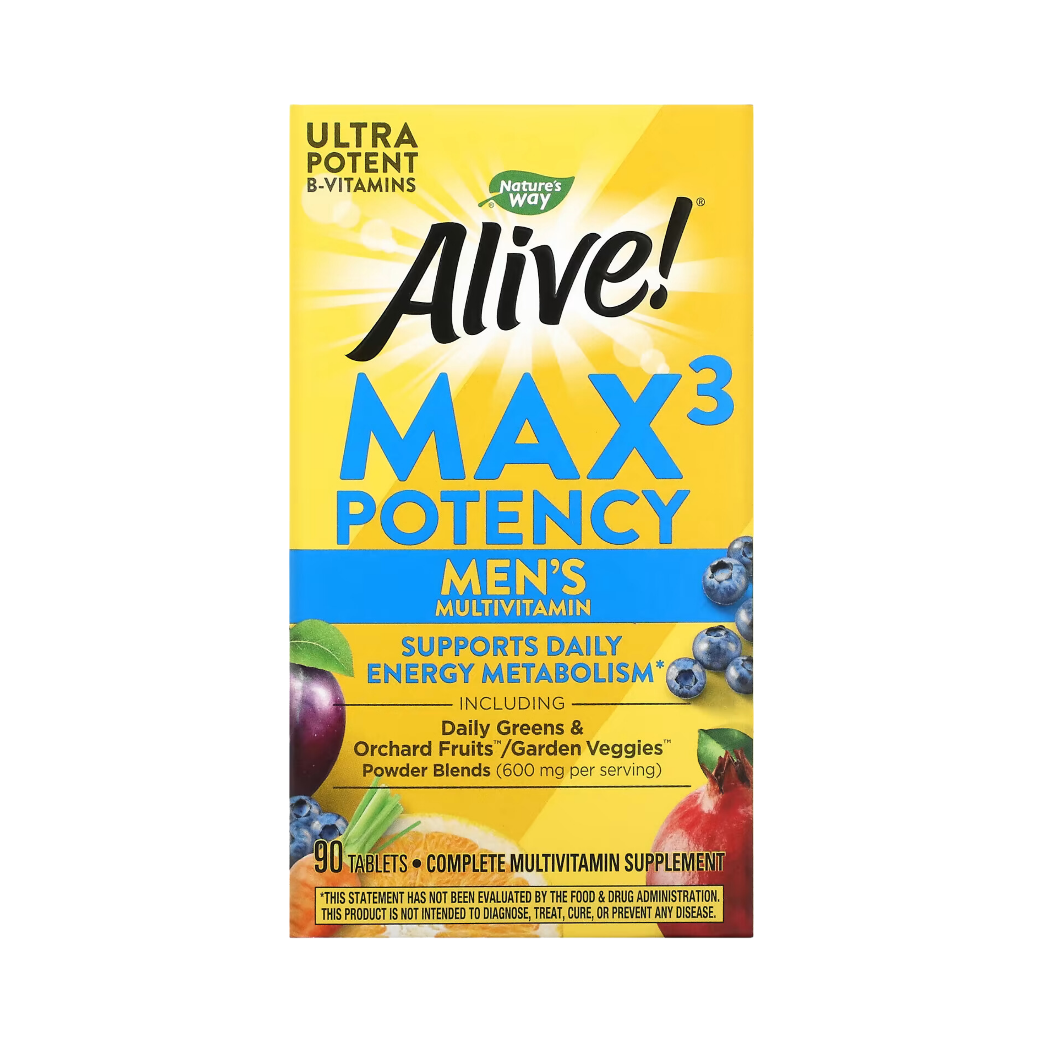 Nature's Way, Alive! Max3 Potency Multivitamin for Mens, 90 Tablets