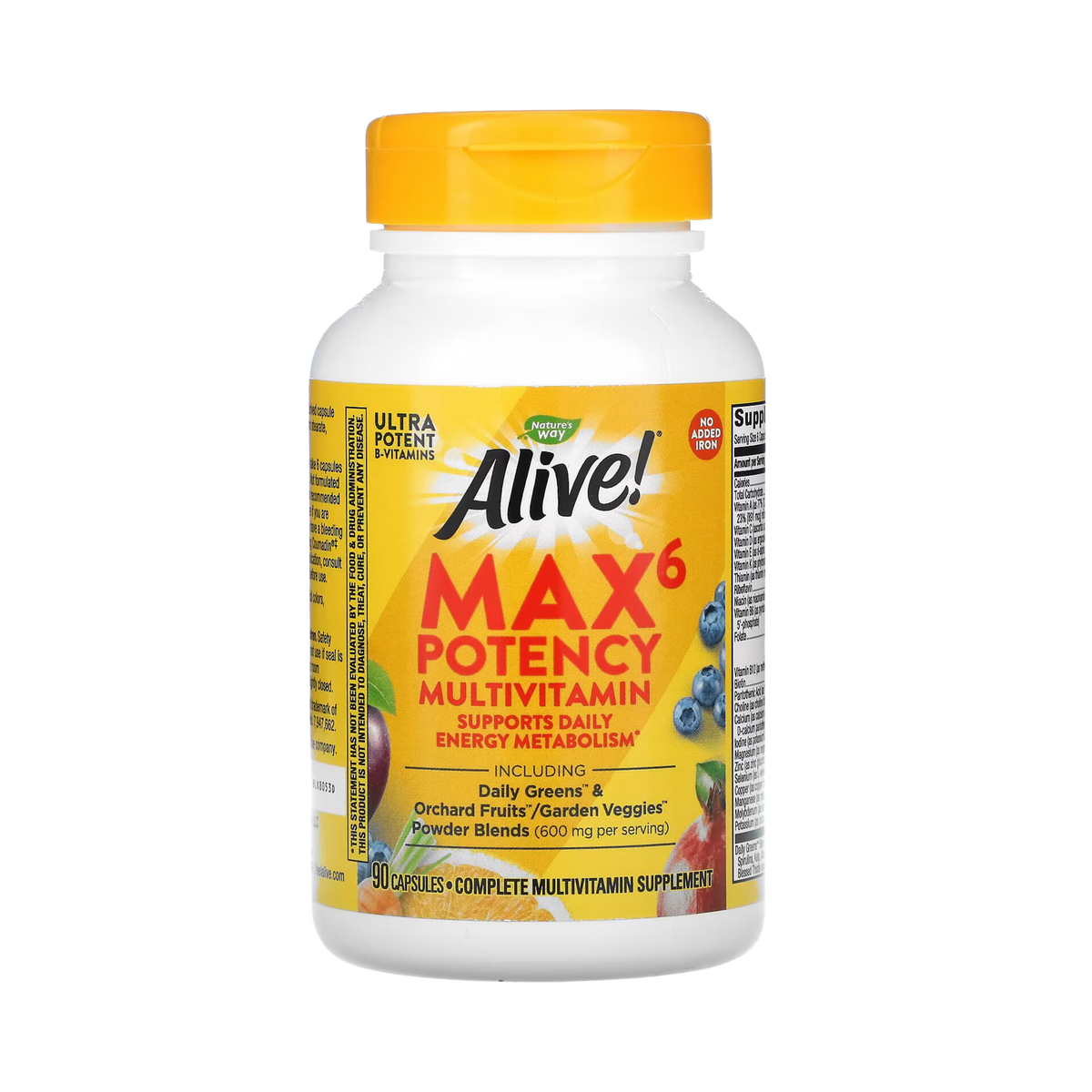 Nature's Way, Alive! Max6 Potency Multivitamin, No Added Iron, 90 Capsules