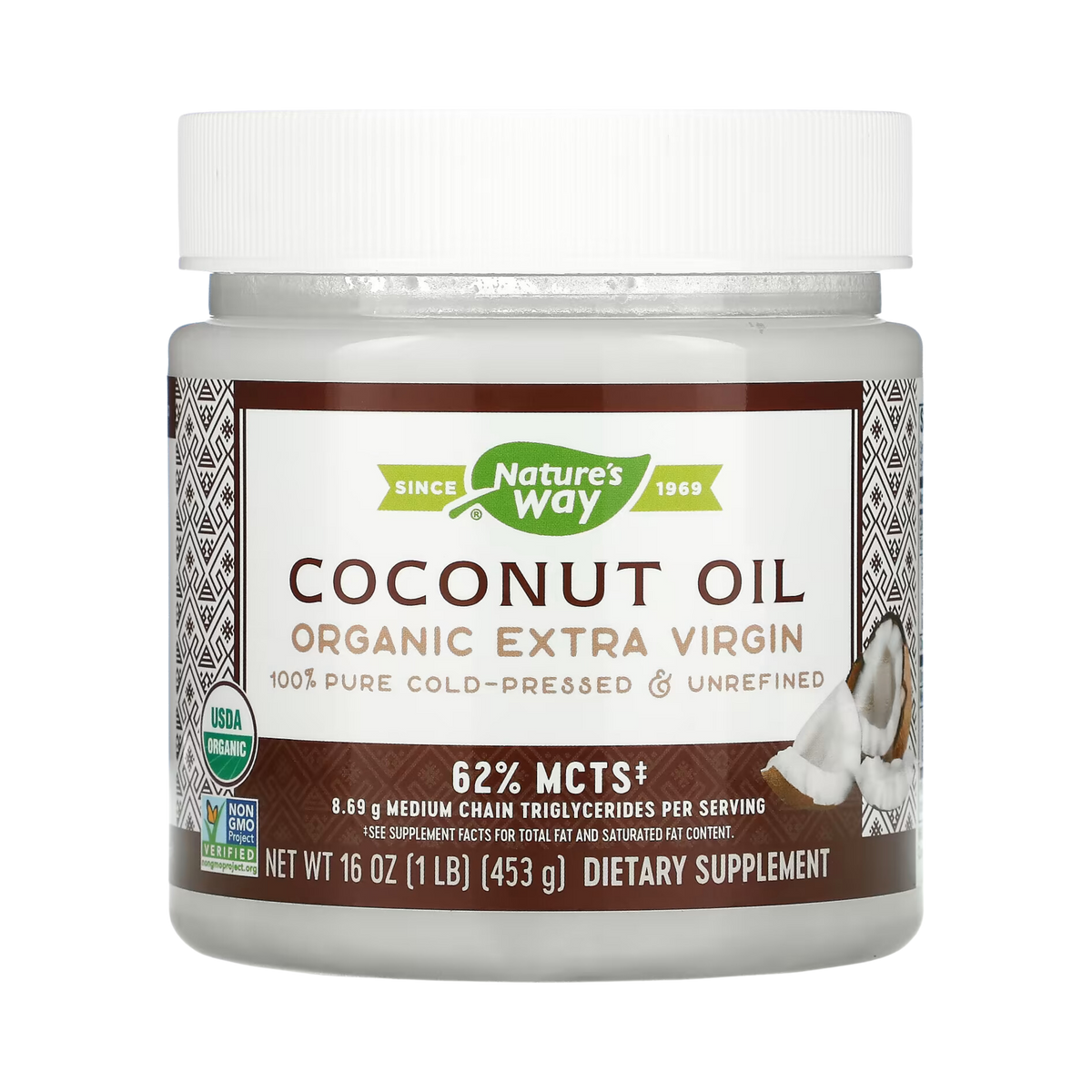 Nature's Way, Organic Extra Virgin Coconut Oil, 16 Oz