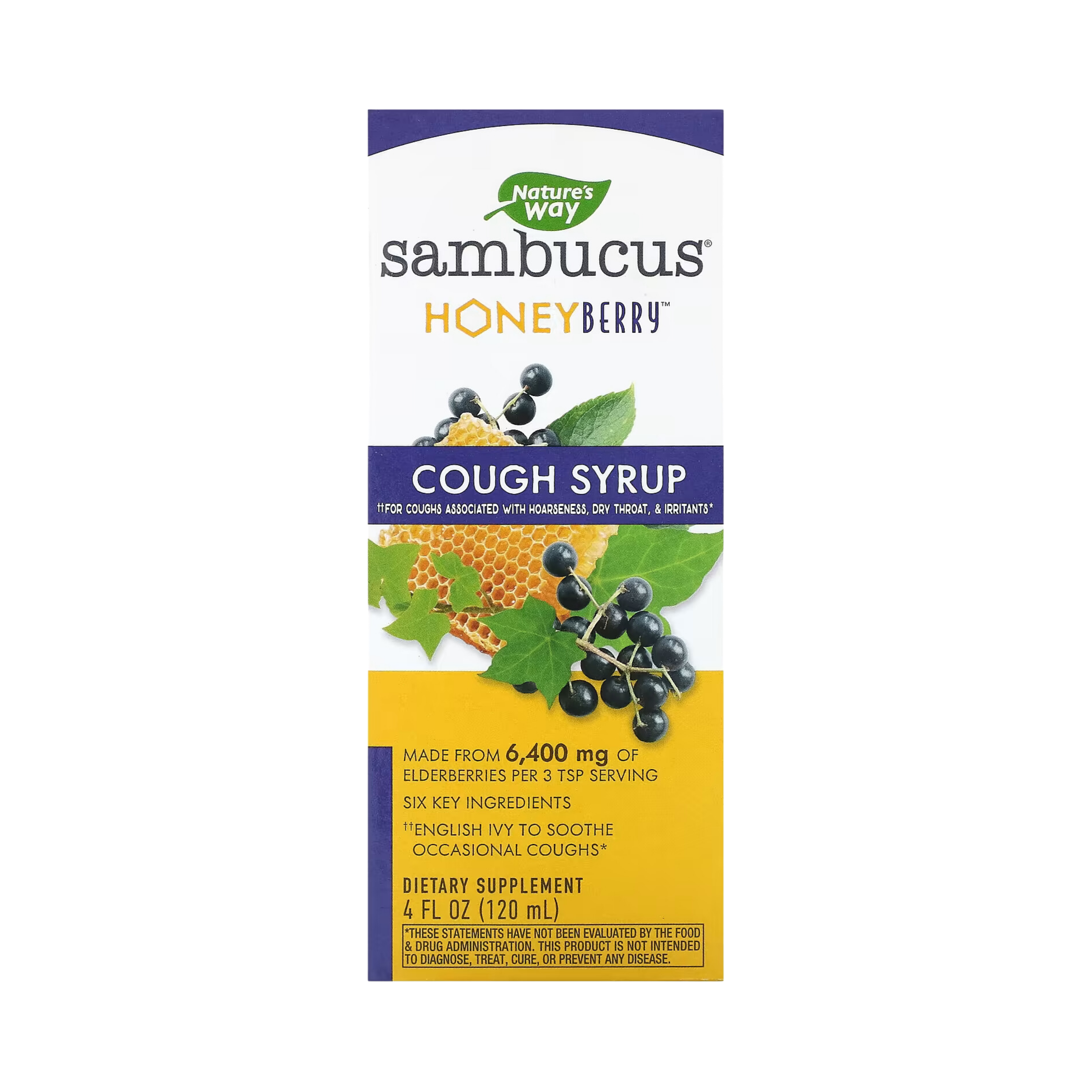 Nature's Way, Sambucus HoneyBerry Cough Syrup, 4 Oz