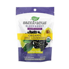 Nature's Way, Organic Sambucus Zinc  Honey Lemon Flavour, 24 Lozenges