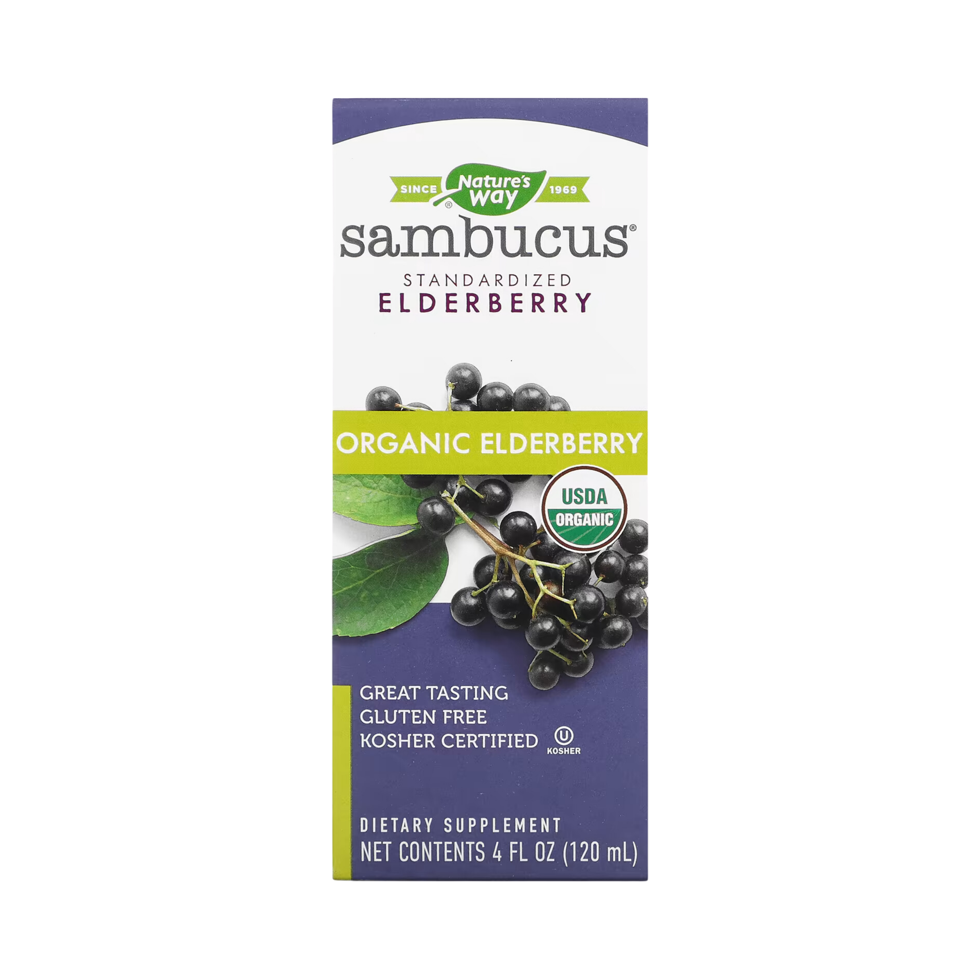 Nature's Way, Sambucus Organic Elderberry Syrup, 4 Oz