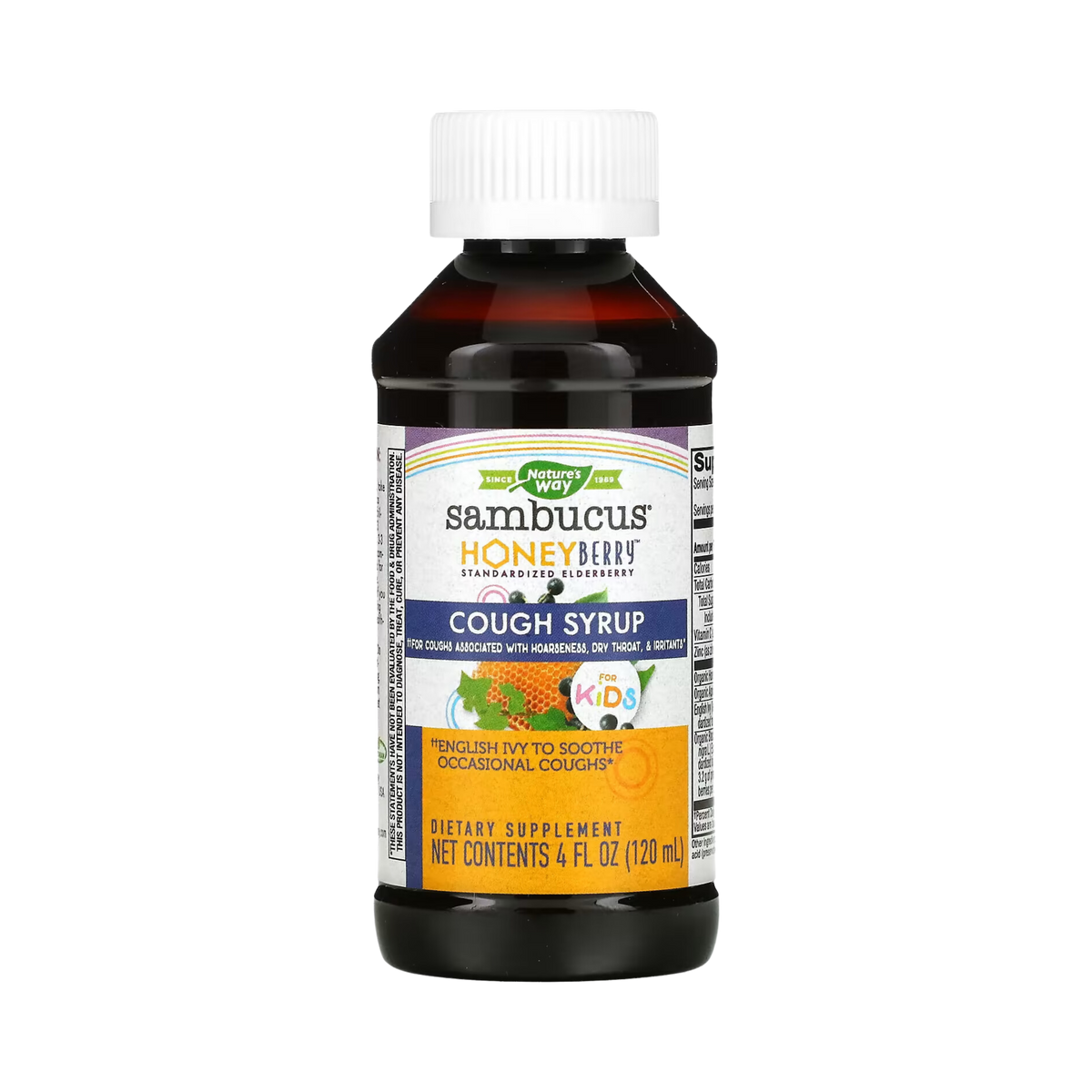 Nature's Way, Sambucus HoneyBerry Cough Syrup For Kids, 4 Oz