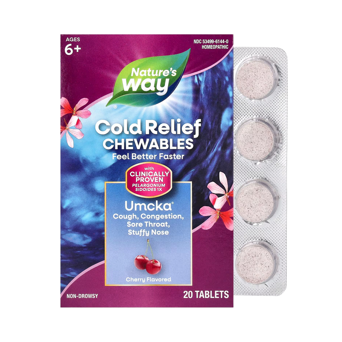 Nature's Way, Umcka ColdCare - Cherry, 20 Chewable Tablets