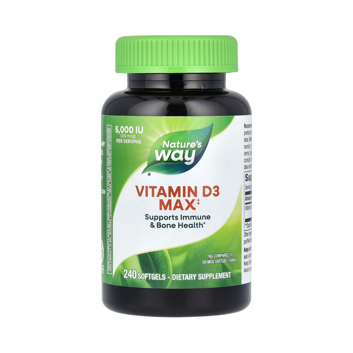 Nature's Way, Vitamin D3 Max, 125 Mcg 5,000 IU, 240 Softgels