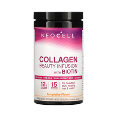 Neocell, Collagen Beauty Infusion with Biotin Powder, Tangerine Flavor, 11.6 OZ