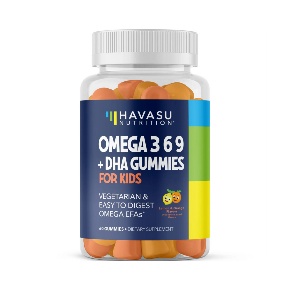 Havasu Nutrition, Omega Gummies for Kids, Lemon & Orange Flavors, 60 Gummies