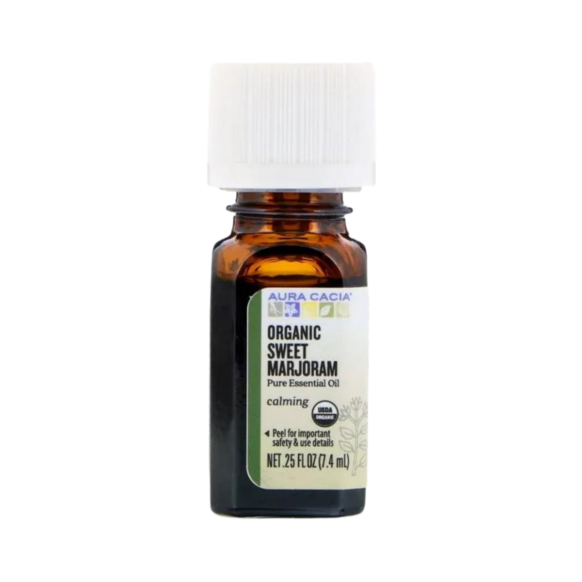 Aura Cacia, Organic Sweet Marjoram, Essential Oil, 0.25 Oz