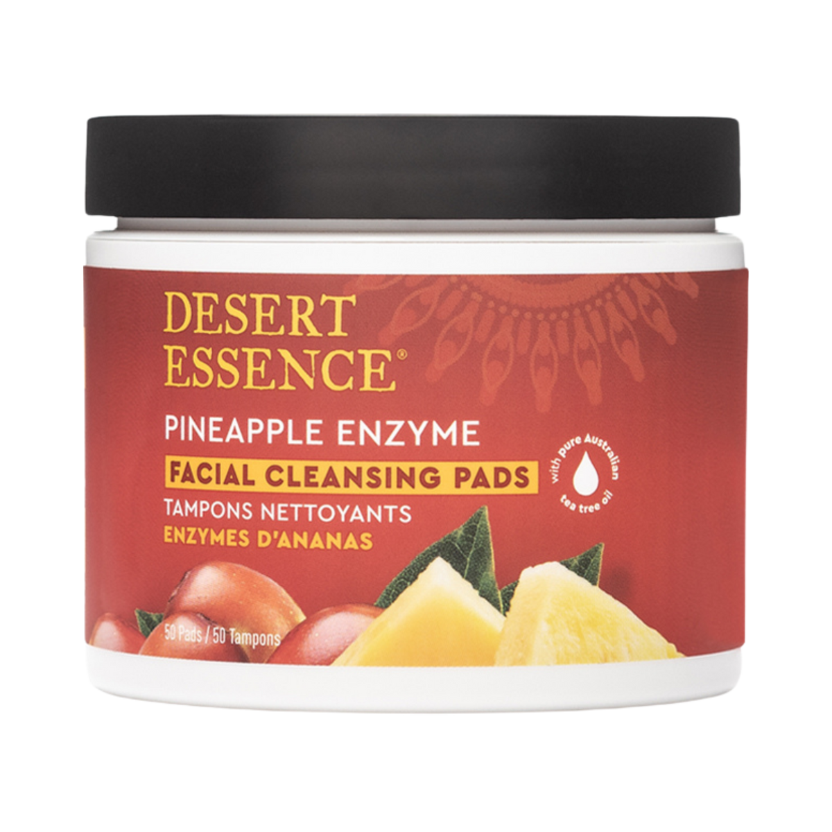 Desert Essence, Pineapple Enzyme Facial Cleansing Pads, 50 Pads