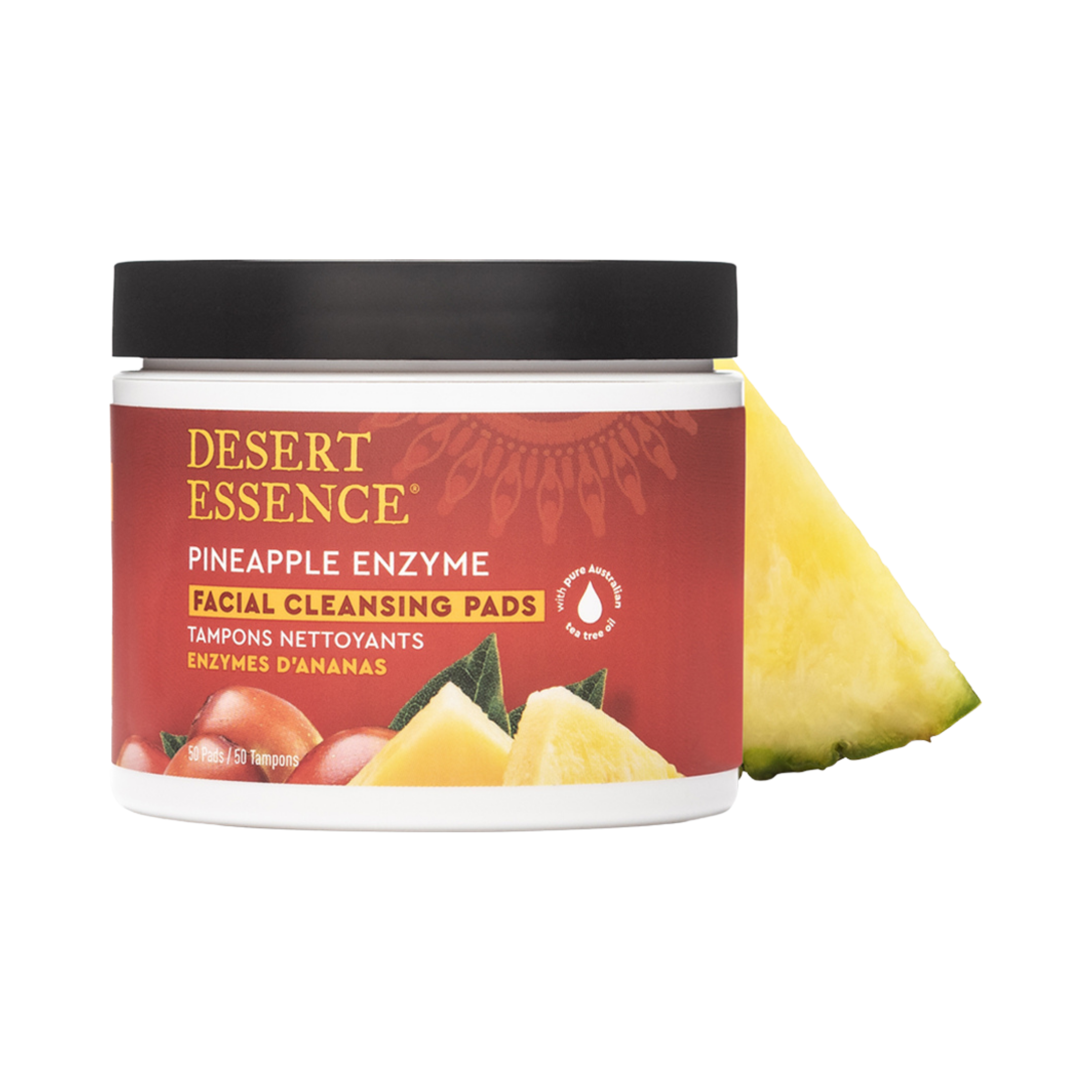 Desert Essence, Pineapple Enzyme Facial Cleansing Pads, 50 Pads